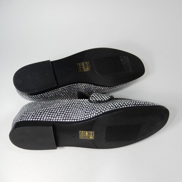 Jeffrey Campbell Velvit Penny Loafers Size 8 Rhinestone Apron Toe Flats NEW - Picture 11 of 12